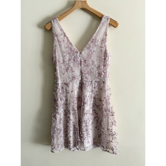 Anthropologie BHLDN Adrianna Papell Pink Adaliz Dress A Line Sequin Sz 10 - Picture 5 of 6